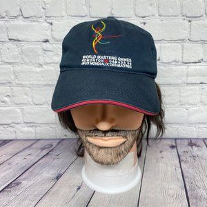 World Masters Games Hat Cap Strap Back Faded Black Edmonton 2005 Marathon
